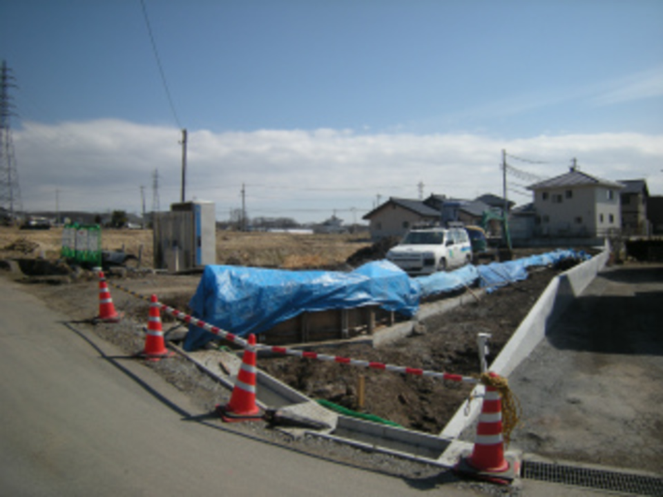 入り口部コンクリート打ち完了！