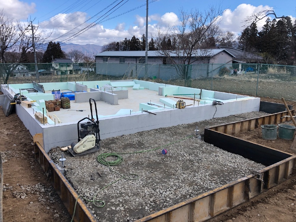 基礎工事　土間コンクリート段取り