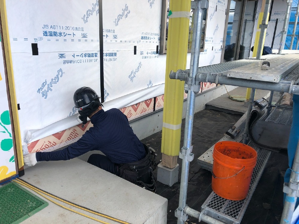 板金工事　土台水切り取付け