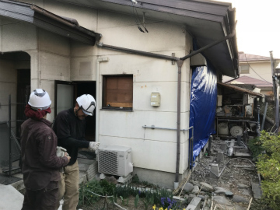 外部壁工事の打合せ