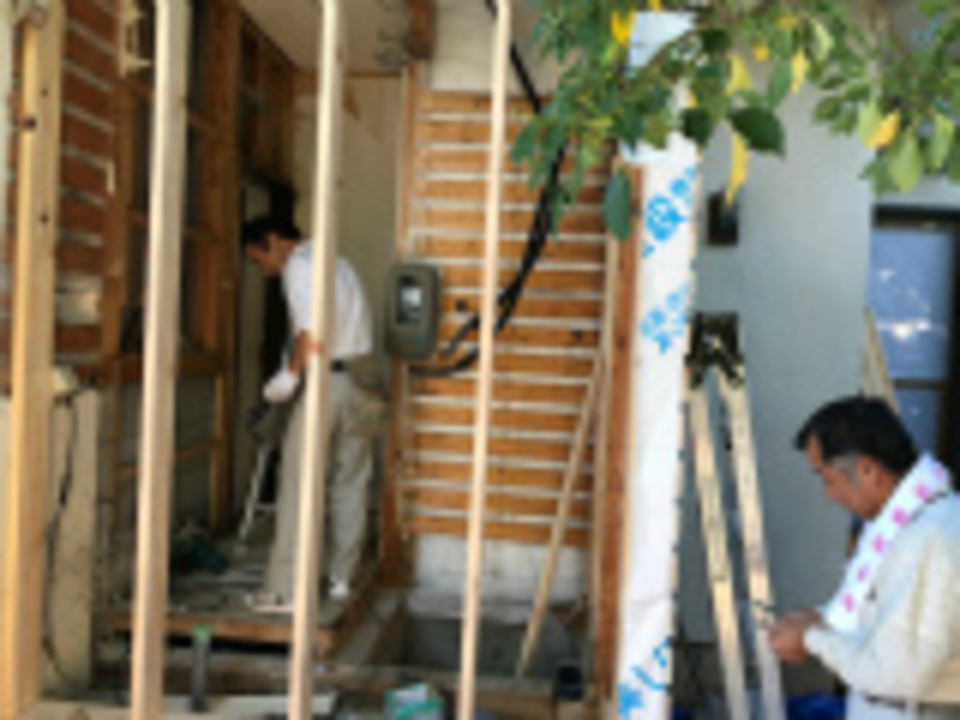 トイレ木工事