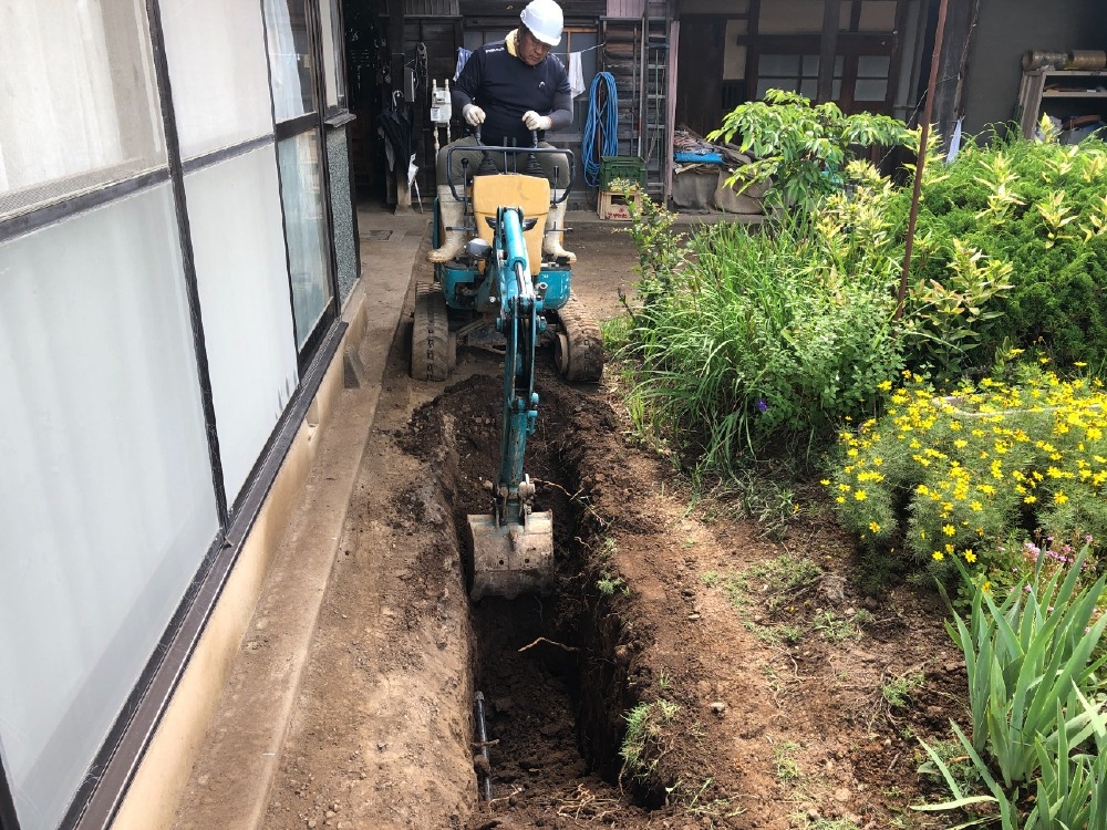 外部先行給排水配管工事
