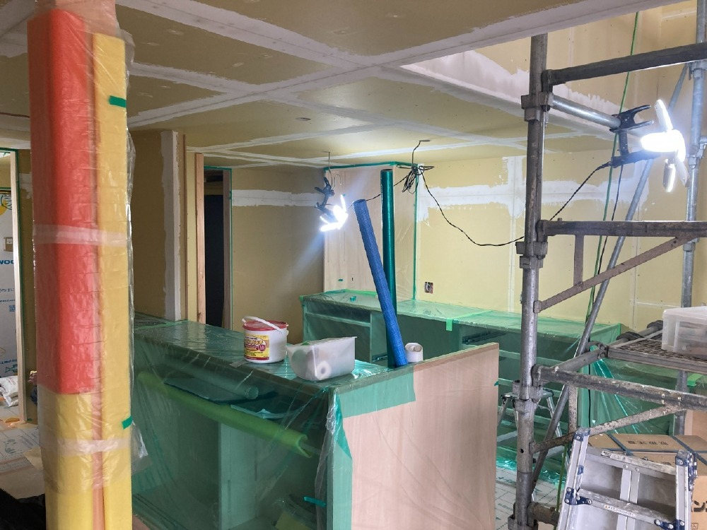 左官工事　養生