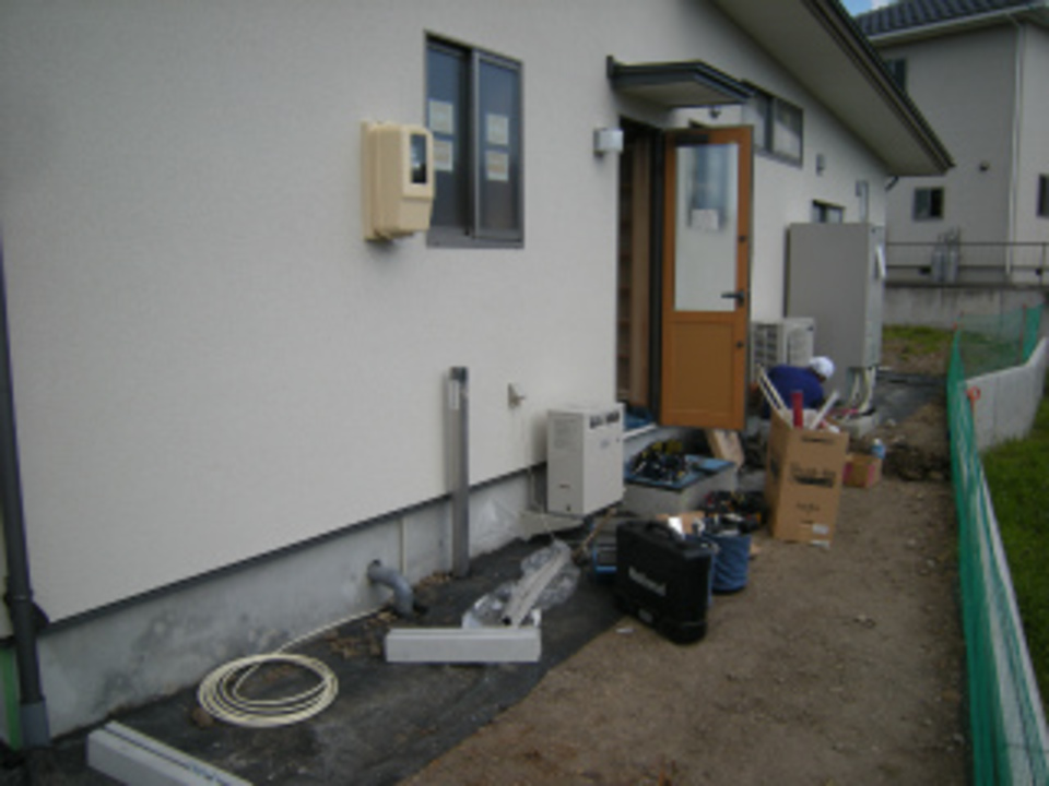 外部器具付け中です