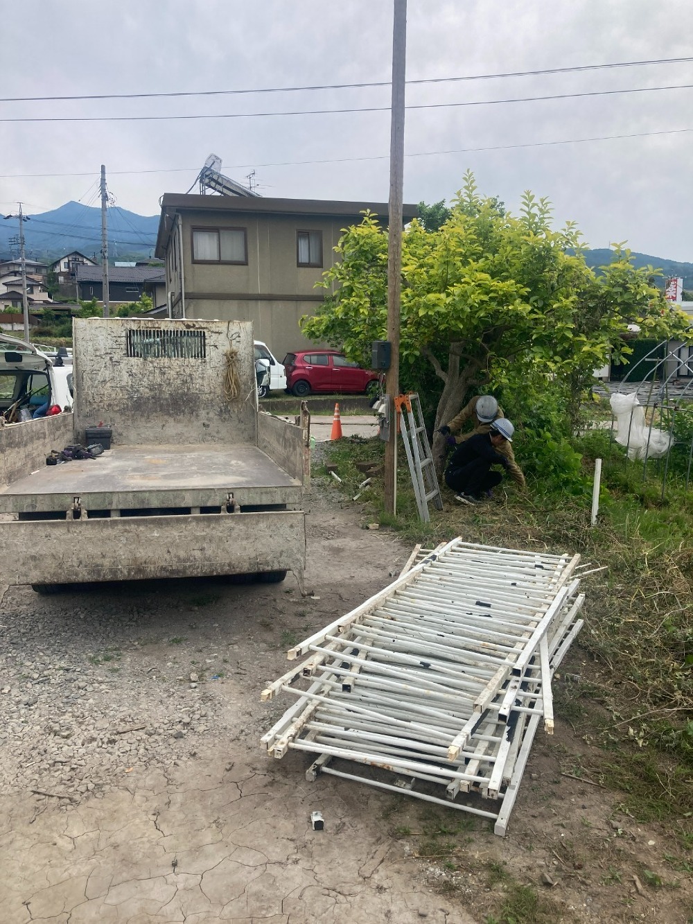 解体工事　既存フェンス解体