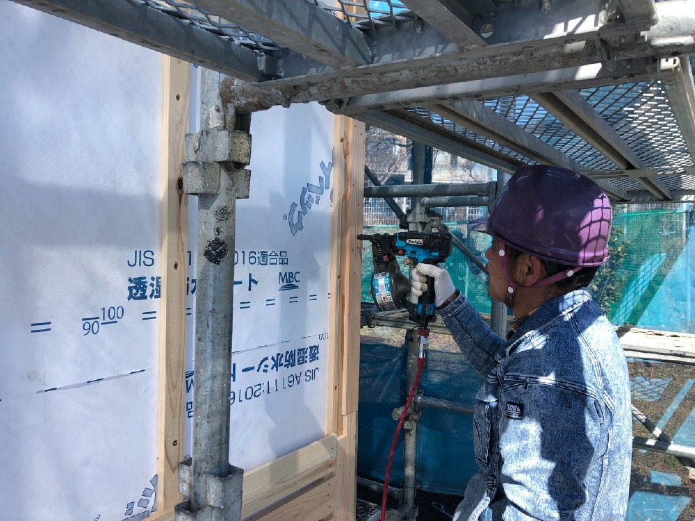 木工事　外壁ラス下取付け