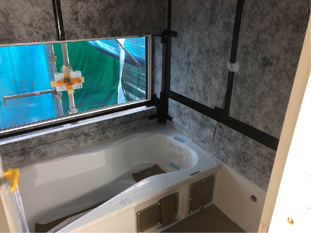 防水工事　ハーフユニットバス　アスファルト防水施工完了