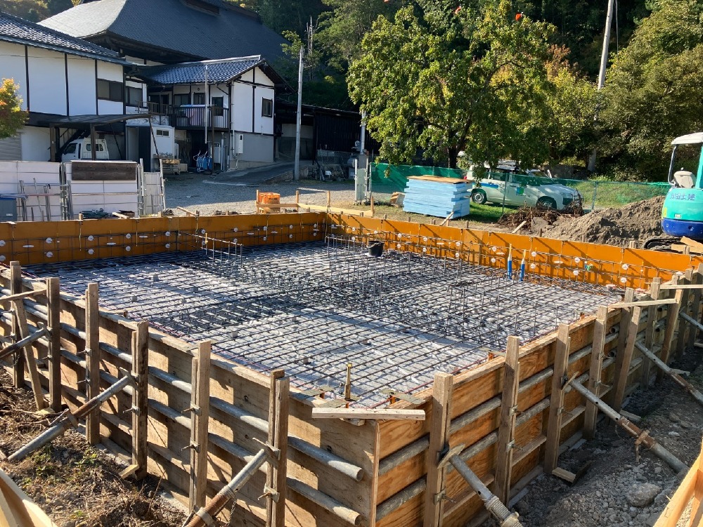 基礎工事　基礎配筋状況