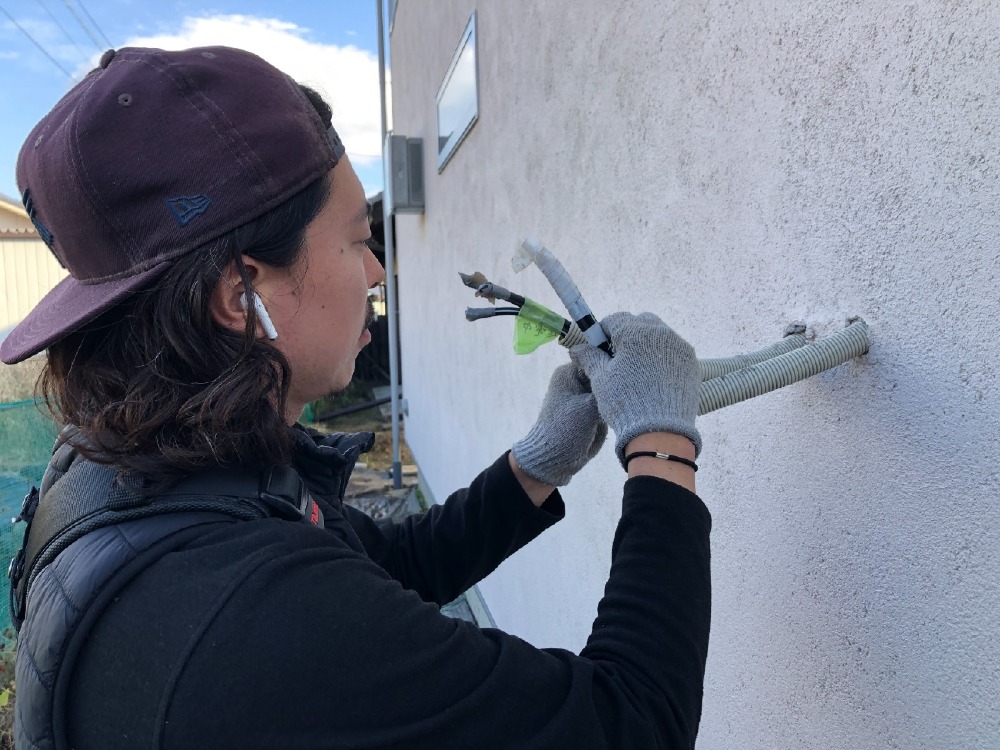 電気工事　メーターボックス配線の施工