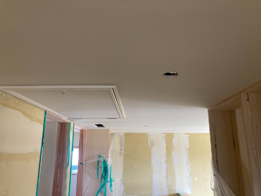 左官工事　天井仕上げ塗り