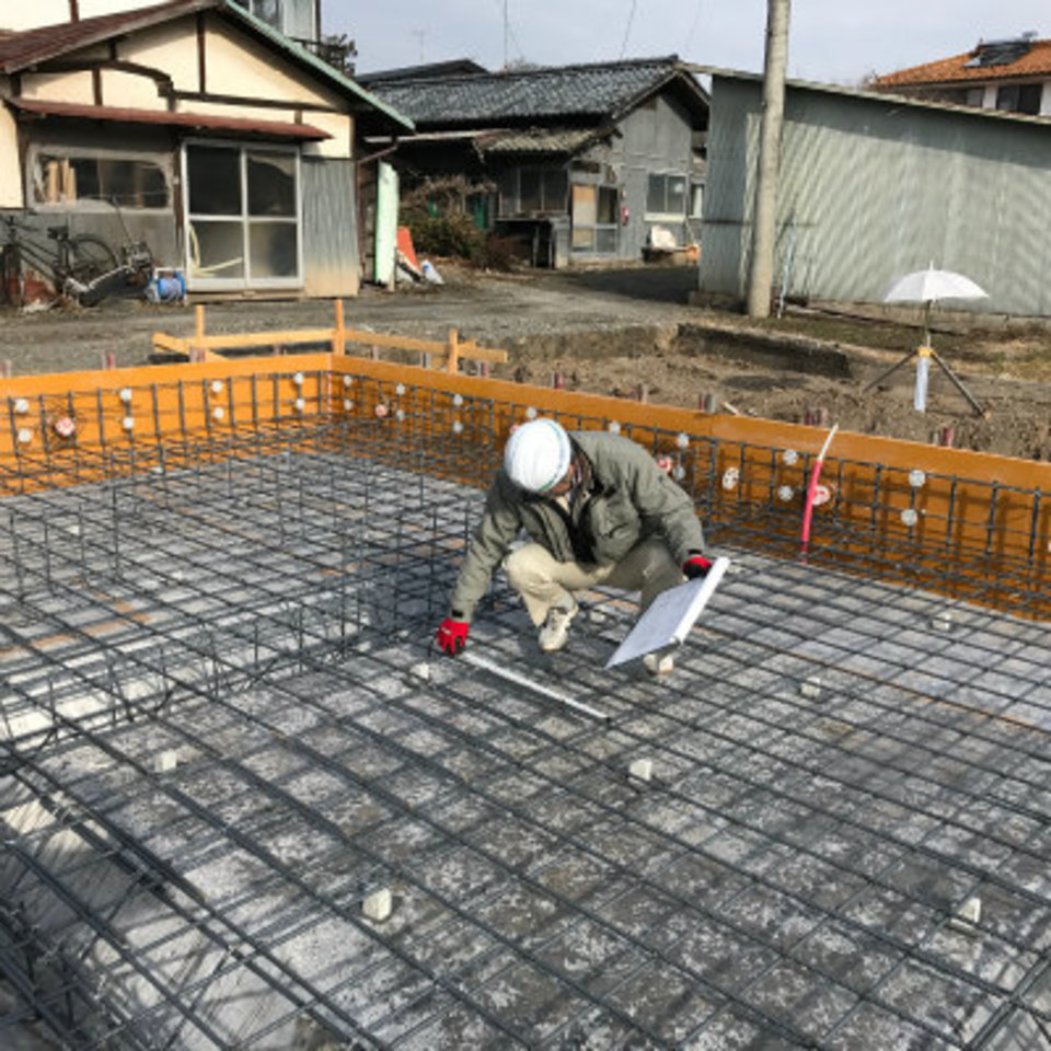 現場鉄筋検査です！