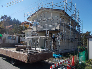 外部足場解体です！
