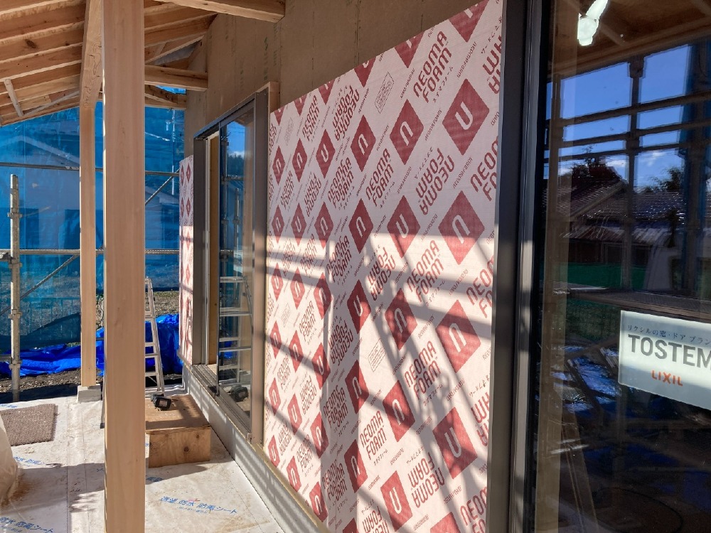 外張り断熱・透湿防水紙施工