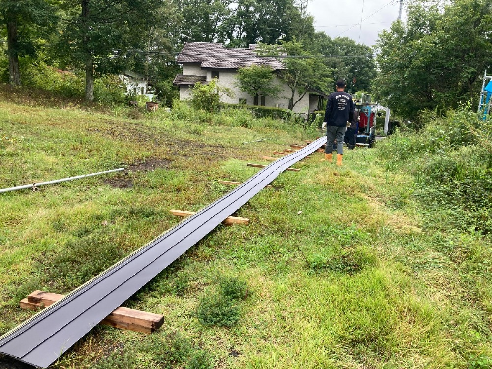 板金工事　屋根板金現場成形