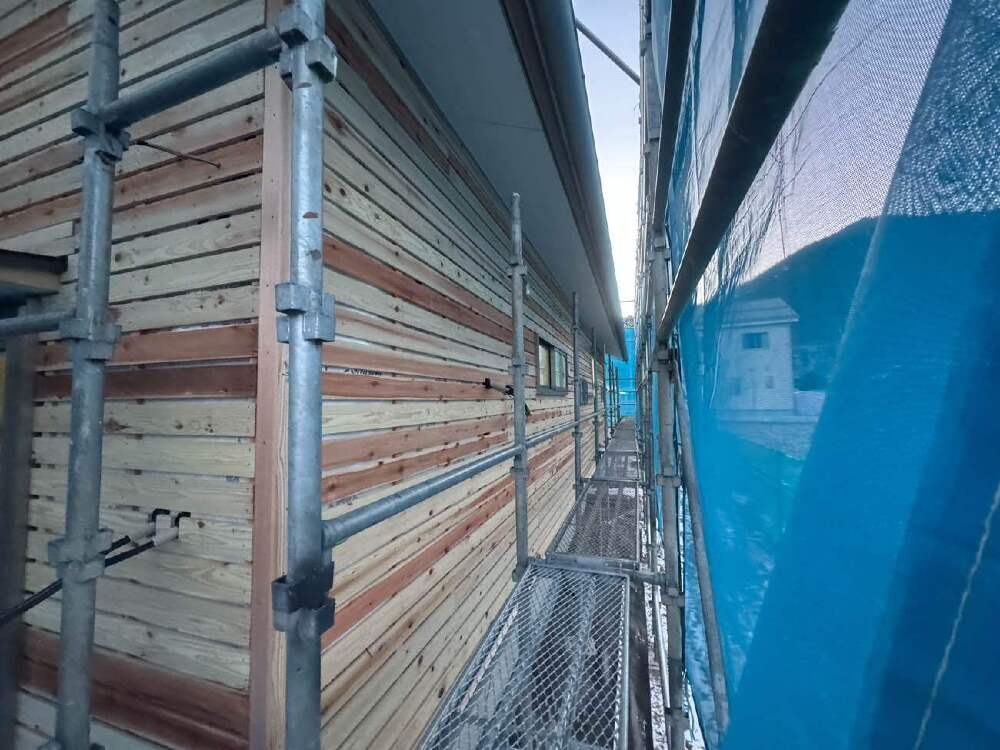 木工事　外壁下地施工