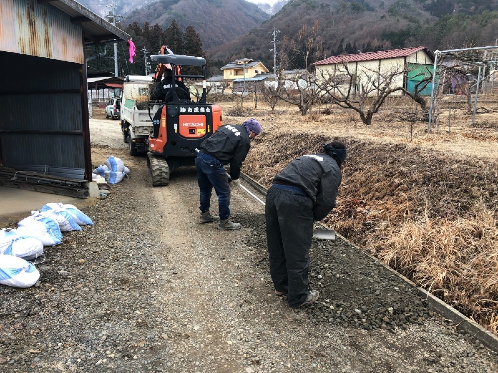 仮設工事　現場搬入路整地・鉄板設置前整地